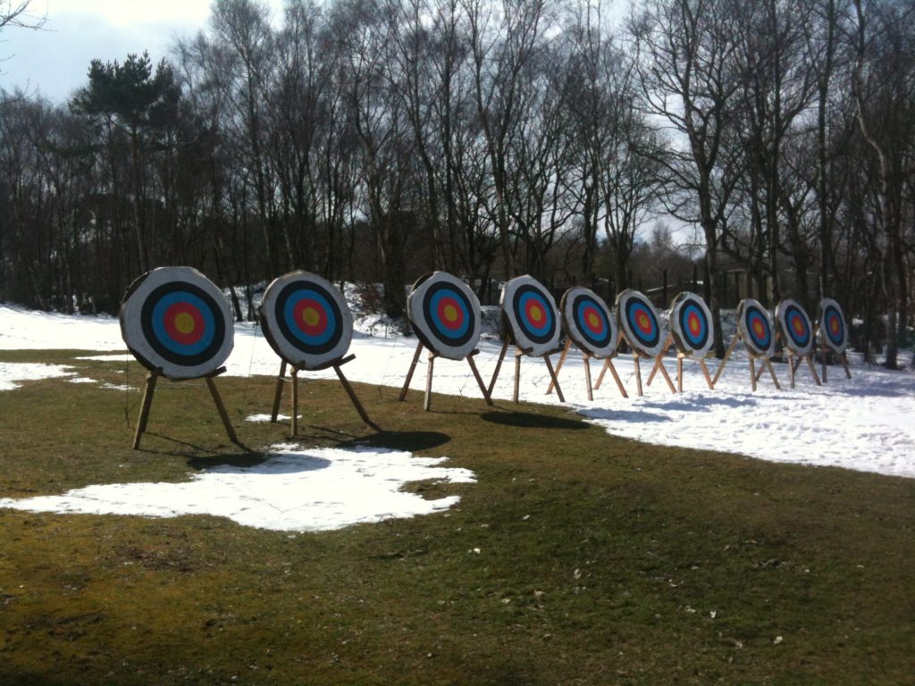 10 Targets lined up ready for winter shoot